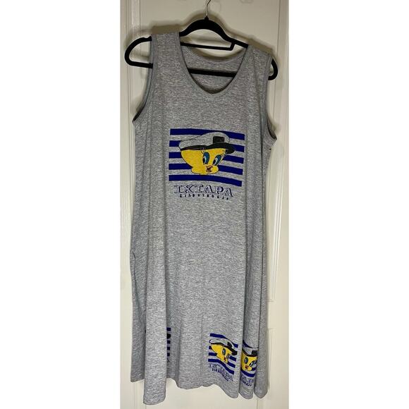 Vintage Tweety Bird Ixtapa Zihuatanejo Mexico Tank Dress Size Large - Picture 2 of 5
